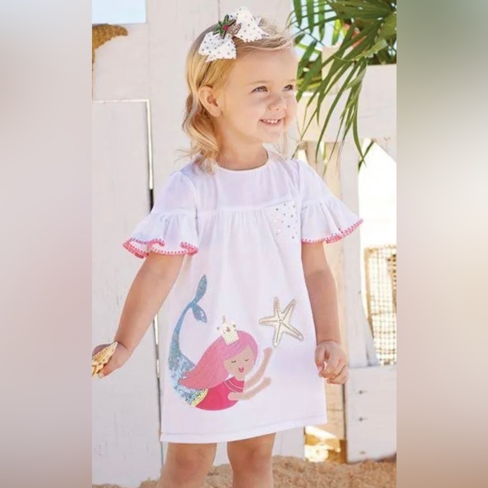 Mud Pie mermaid sequin sparkles applique dress